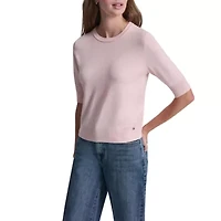 Elbow Sleeve Crew Neck