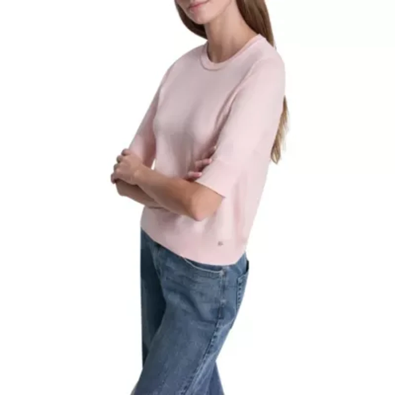 Elbow Sleeve Crew Neck