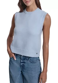 Women's Sleeveless Crew Neck Sweater Vest