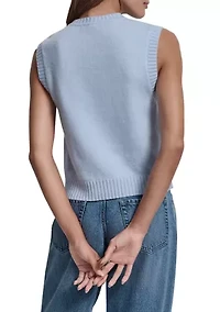Women's Sleeveless Crew Neck Sweater Vest