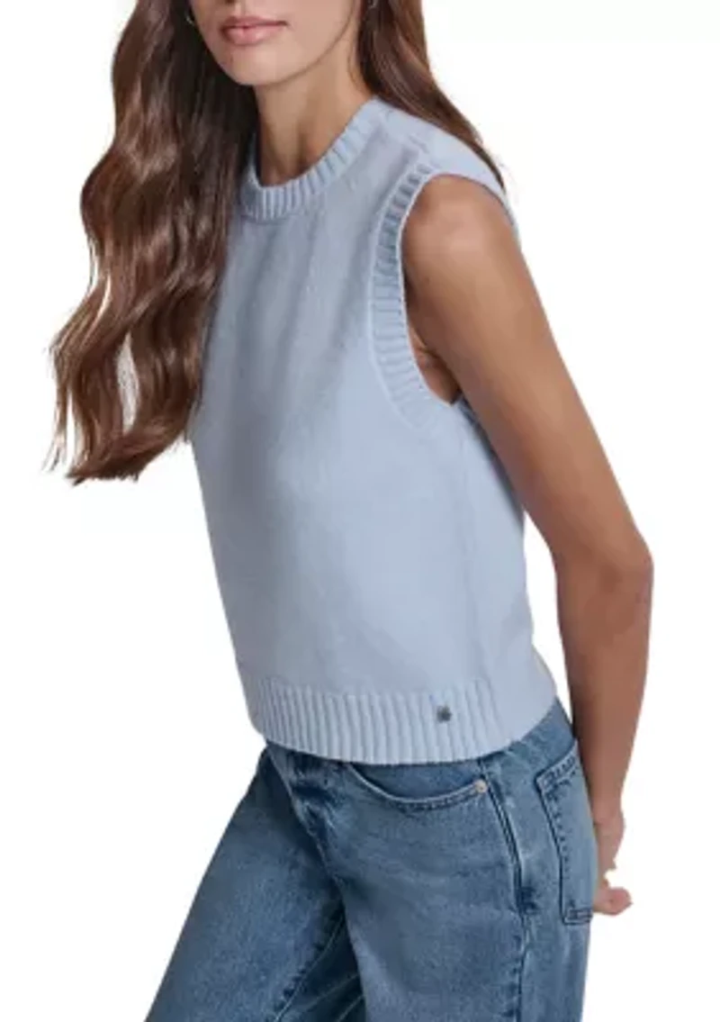 Women's Sleeveless Crew Neck Sweater Vest