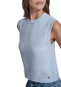 Women's Sleeveless Crew Neck Sweater Vest