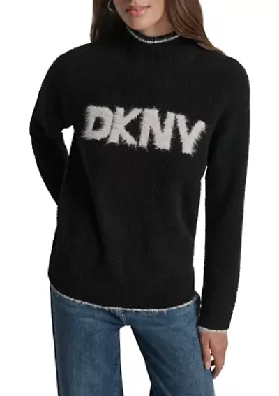 Women's Long Sleeve Turtleneck Logo Sweater