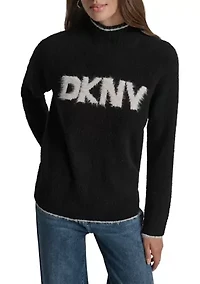 Women's Long Sleeve Turtleneck Logo Sweater