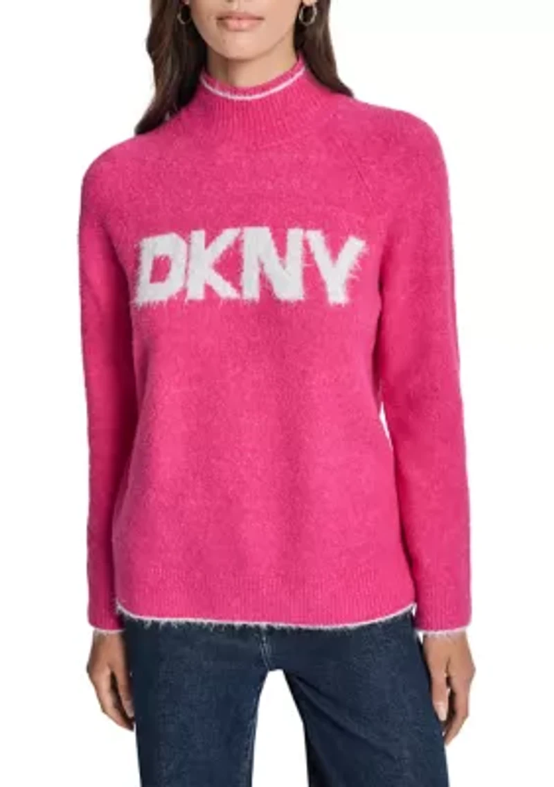 Women's Long Sleeve Turtleneck Logo Sweater