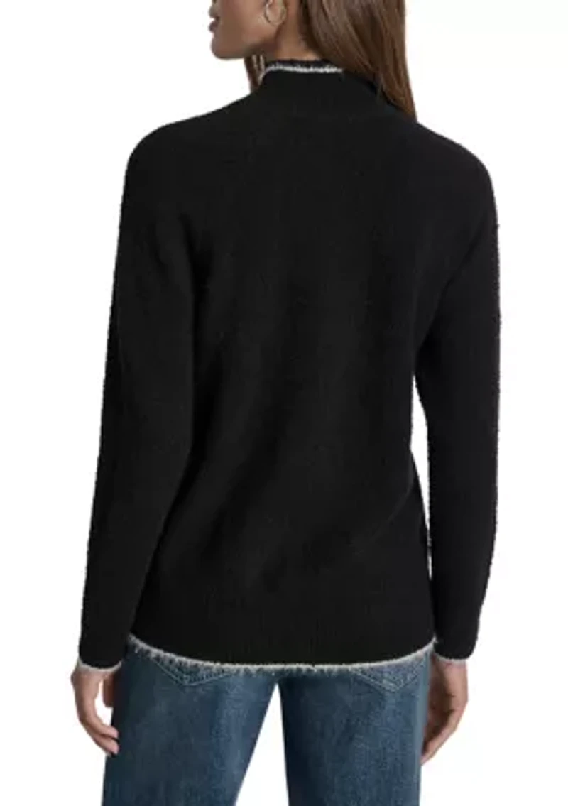 Women's Long Sleeve Turtleneck Logo Sweater