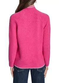 Women's Long Sleeve Turtleneck Logo Sweater