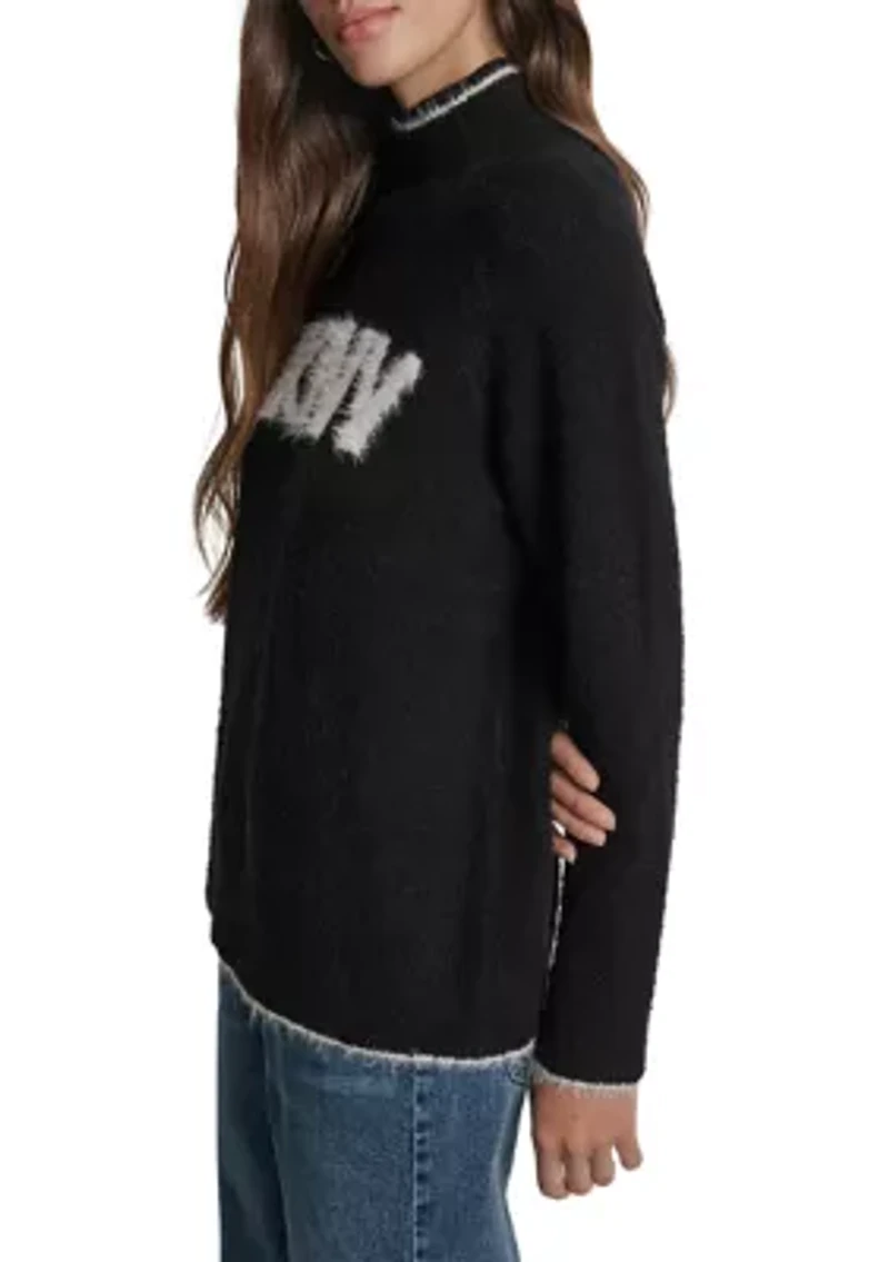 Women's Long Sleeve Turtleneck Logo Sweater