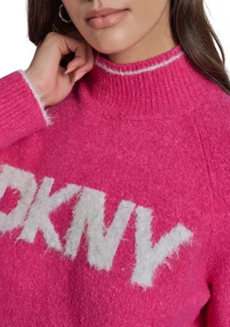 Women's Long Sleeve Turtleneck Logo Sweater