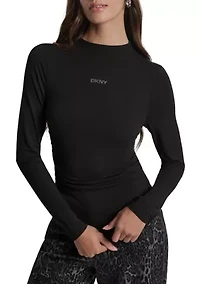 Women's Long Sleeve Side Ruched T-Shirt