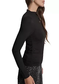 Women's Long Sleeve Side Ruched T-Shirt