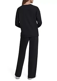 Women's Crew Neck Rhinestone Logo Sweatshirt