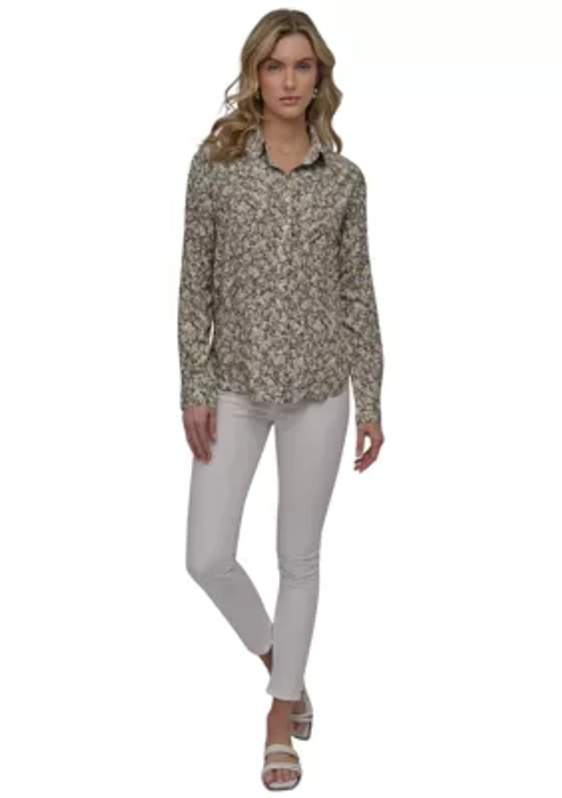 Women's Ditsy Floral Printed Shirt