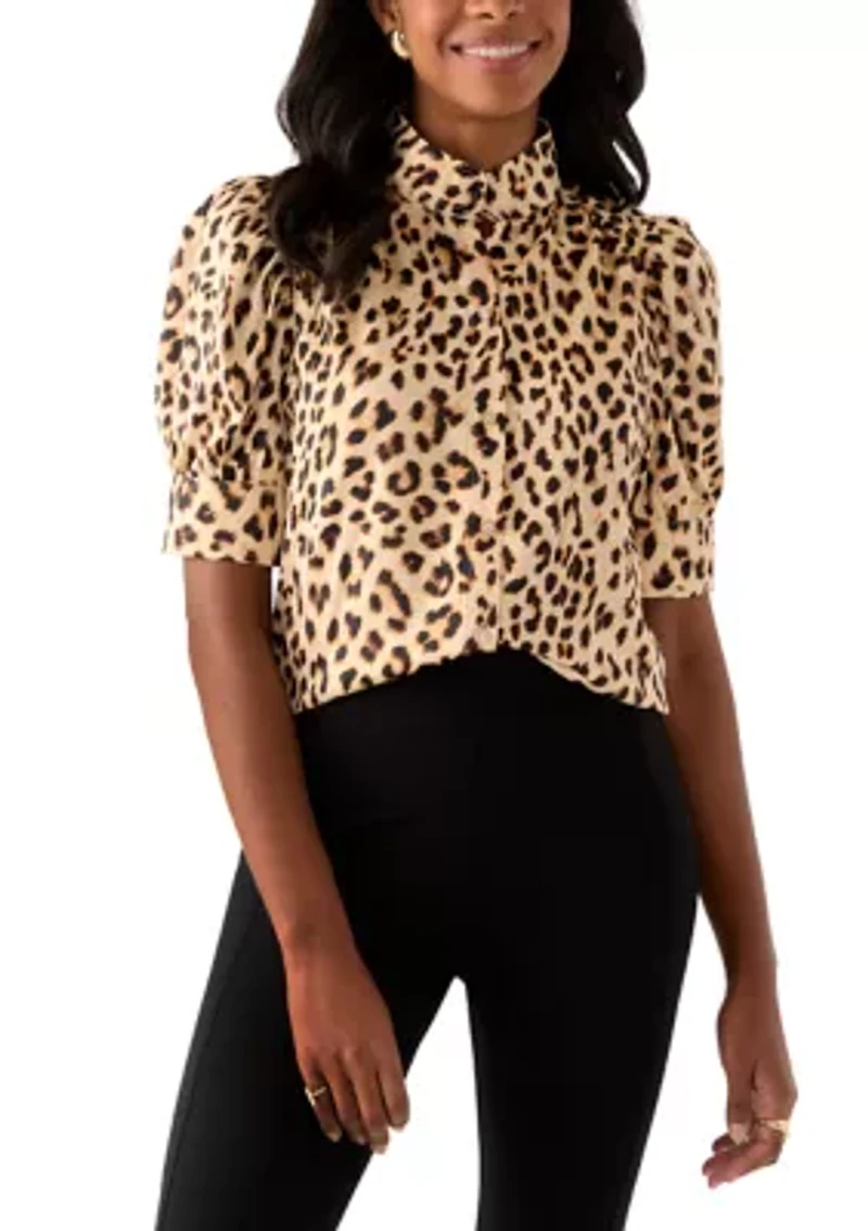 Puff Sleeve Button-Up Blouse