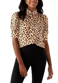 Puff Sleeve Button-Up Blouse