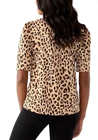 Puff Sleeve Button-Up Blouse