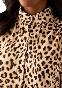 Puff Sleeve Button-Up Blouse