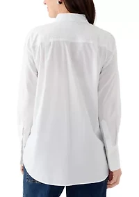 Women's Long Sleeve Tux Pleated Shirt