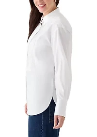 Women's Long Sleeve Tux Pleated Shirt