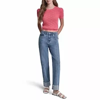 High Rise Seamed Classic Straight Jean with 3" Cuff