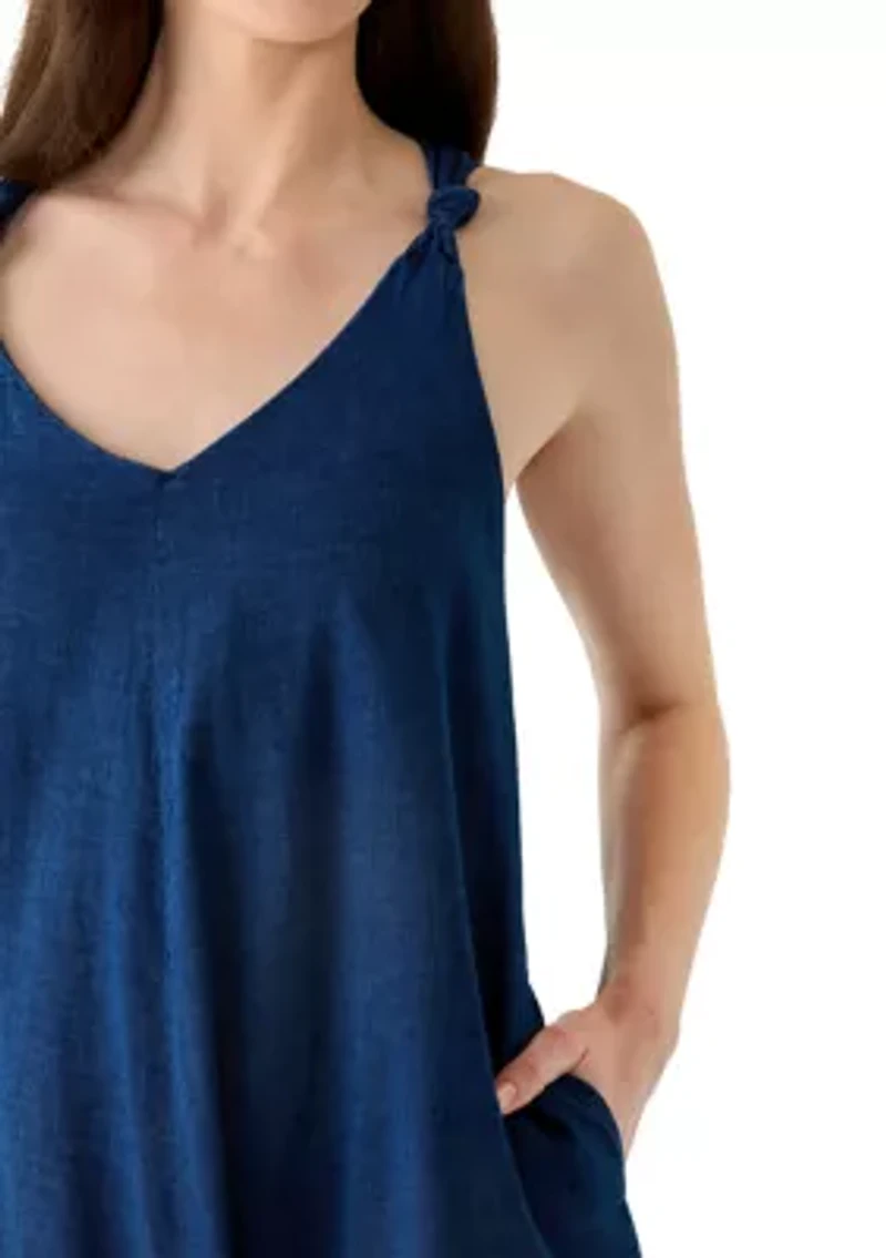 Women's Knotted Strap A-Line Dress