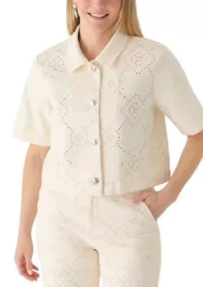 Women's Short Sleeve Button Top