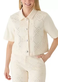 Women's Short Sleeve Button Top