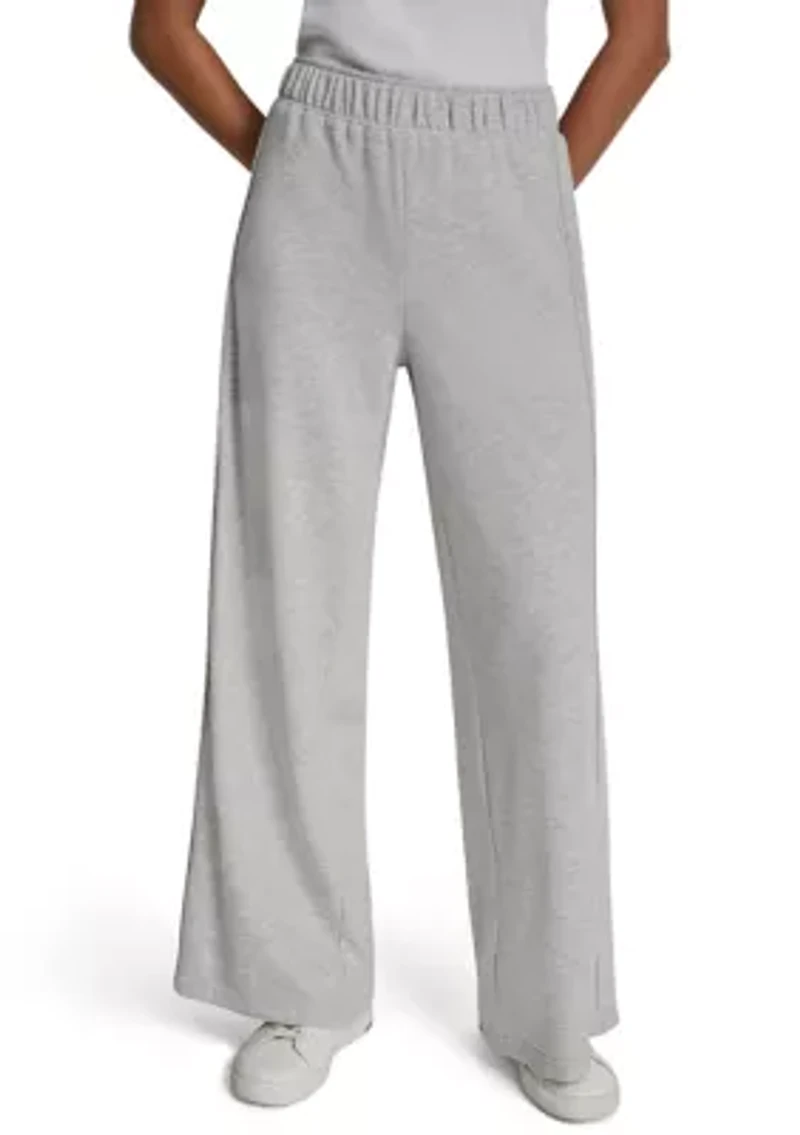 Women's Wide Leg Sequin Trim Pull On Pants