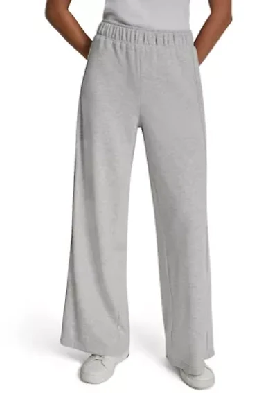 Women's Wide Leg Sequin Trim Pull On Pants