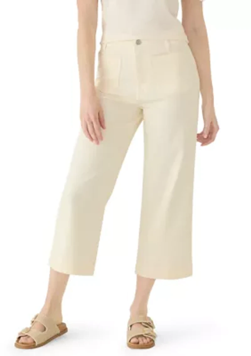 Women's High Rise Cropped Wide Leg Pants