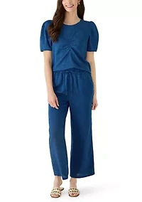 Women's High Rise Cropped Wide Leg Pants