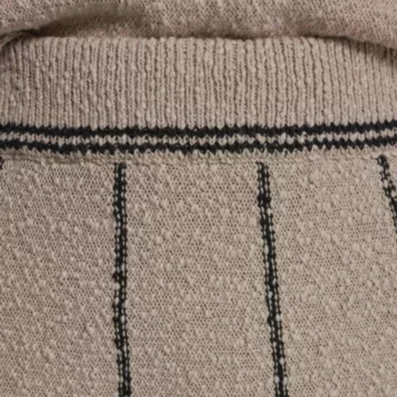 Vertical Striped Detail Maxi Pull On Skirt W/ Logo Charm