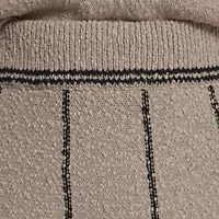 Vertical Striped Detail Maxi Pull On Skirt W/ Logo Charm