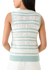 Women's Sleeveless Crew Neck Logo Sweater