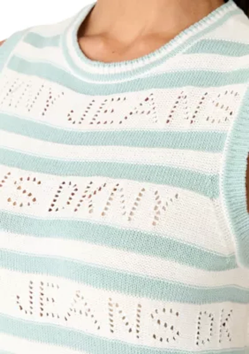 Women's Sleeveless Crew Neck Logo Sweater