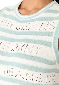 Women's Sleeveless Crew Neck Logo Sweater