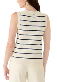 Women's Sleeveless Striped Sweater
