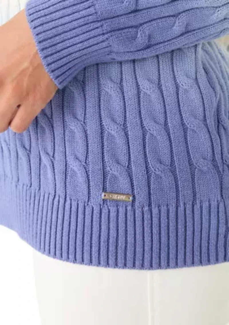 Women's Dip Dye V-Neck Cable Sweater