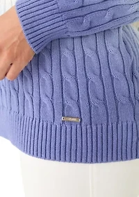 Women's Dip Dye V-Neck Cable Sweater