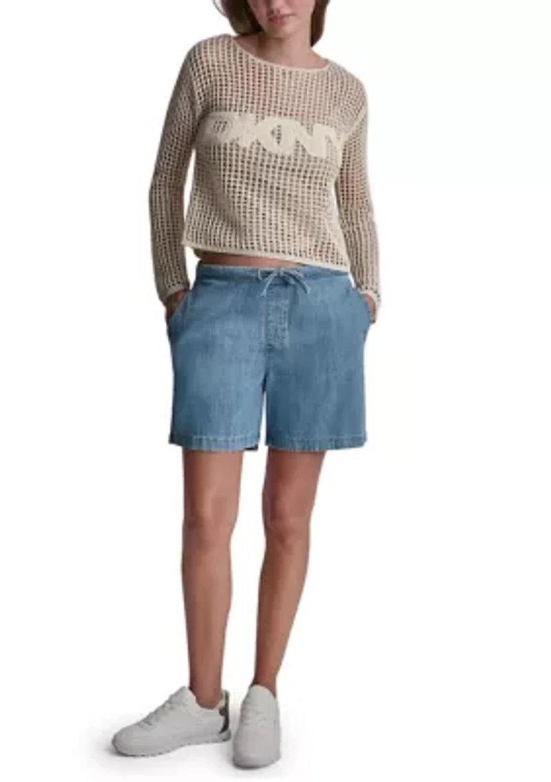 Women's Mid Rise Flowy Relaxed Shorts