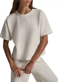 Women's Short Sleeve Crew Neck Logo Sweatshirt