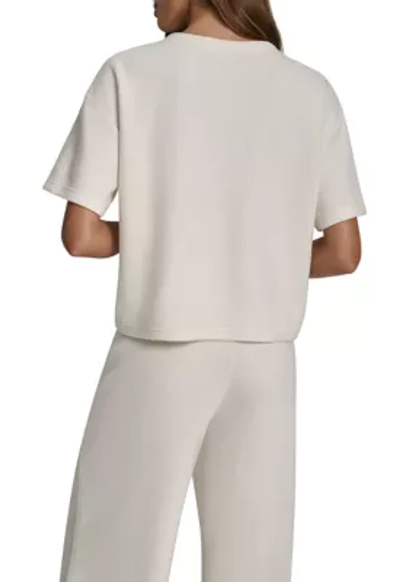 Women's Short Sleeve Crew Neck Logo Sweatshirt