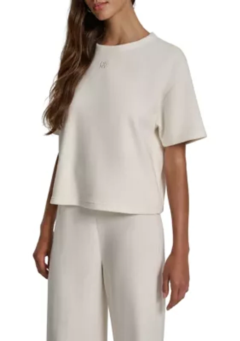 Women's Short Sleeve Crew Neck Logo Sweatshirt