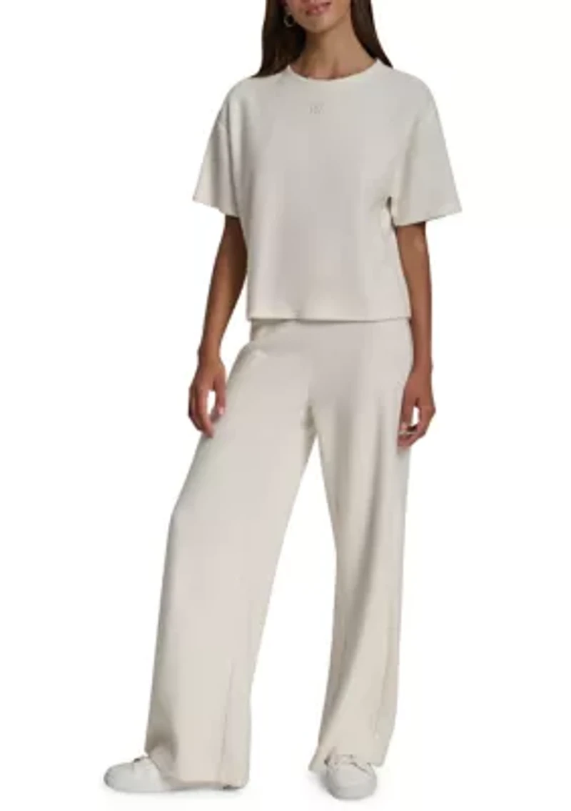 Women's Short Sleeve Crew Neck Logo Sweatshirt