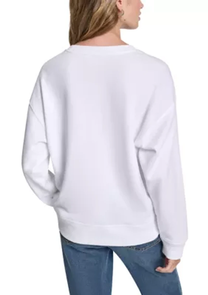 Women's Sequin Logo Graphic Sweatshirt