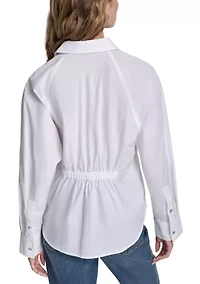 Women's Long Sleeve Oversized Rhinestone Shirt