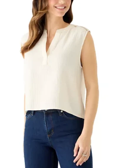 Women's Sleeveless Cropped Top with Lace