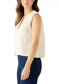 Women's Sleeveless Cropped Top with Lace