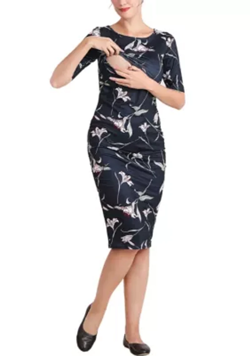 Beth Maternity Nursing Midi Dress