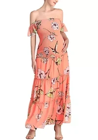 Addy Smocked Maternity Maxi Dress